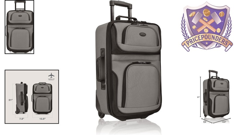 Lightweight Polyester Carry-on Suitcase 2-Wheel Water Resistant Grey gallery
