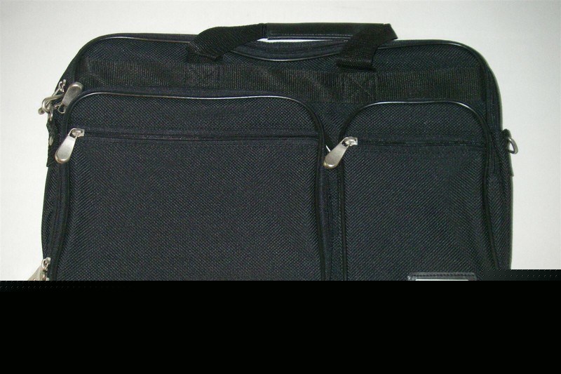 LLOYD CANVAS ATTACHE LAPTOP BAG BLACK 12 IN X 4 IN X 17 IN