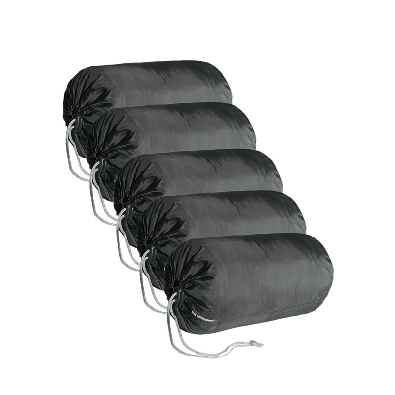 Ultralight Nylon Drawstring Bag Travel Storage Bag 5 Pcs Black Medium