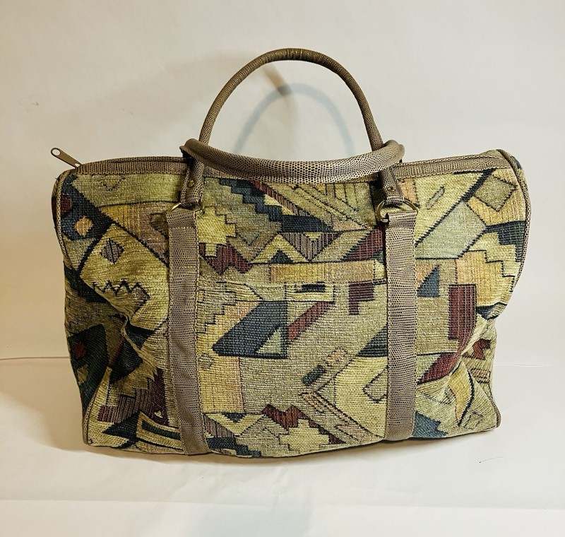Southwestern Tapestry Aztec Geometric Duffel Bag Weekender Rug Carry On