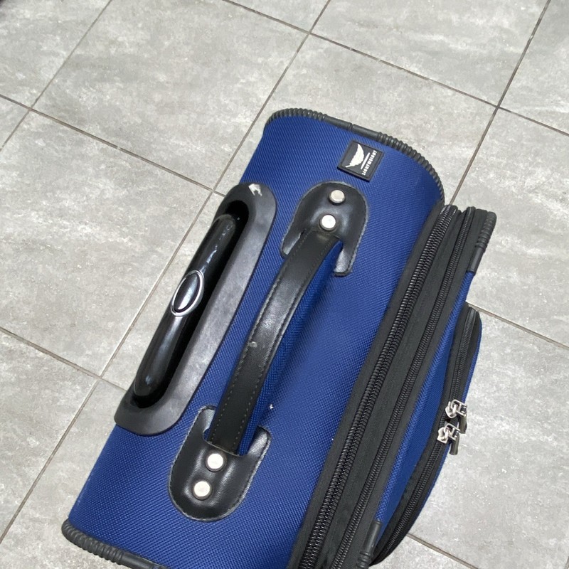 Delsey Blue/Black Polyester Carry-On Rolling Suitcase, Retractable gallery