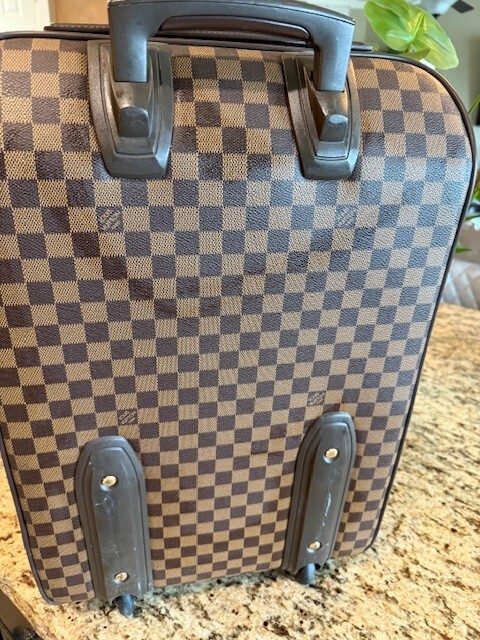 Authentic Louis Vuitton Checkered Pegase 55 Travel Leather/Monogram Suitcase gallery
