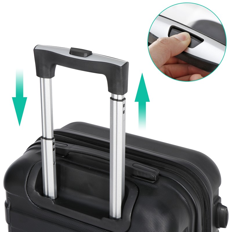 22" Hardside Carry On Spinner Suitcase Luggage Expandable with Wheels Black gallery