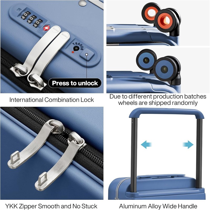 Mixi 20 Inch Hardside Carry On Sapphire Blue gallery