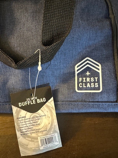 FIRST CLASS 25" DUFFLE BAG With Side Pockets, Removable Shoulder Strap 600D Poly gallery