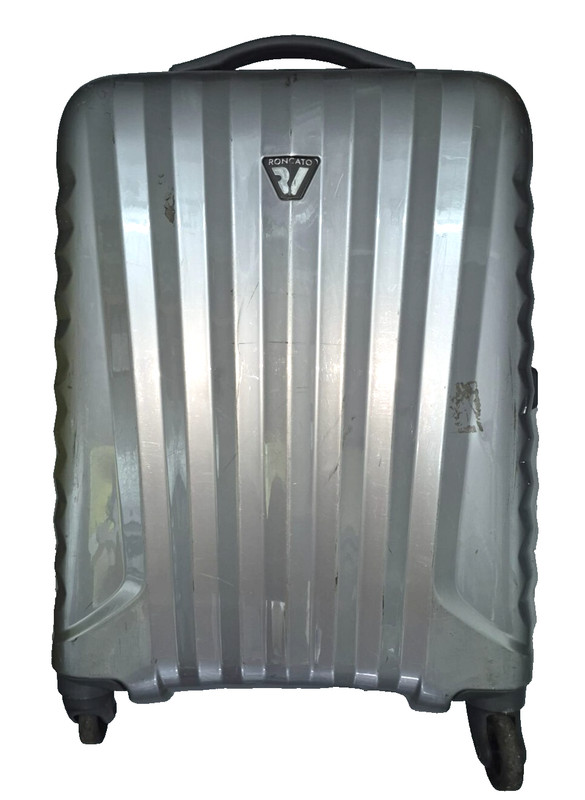 Roncato Blue Rigid Trolley Cabin Bag With Broken Handle
