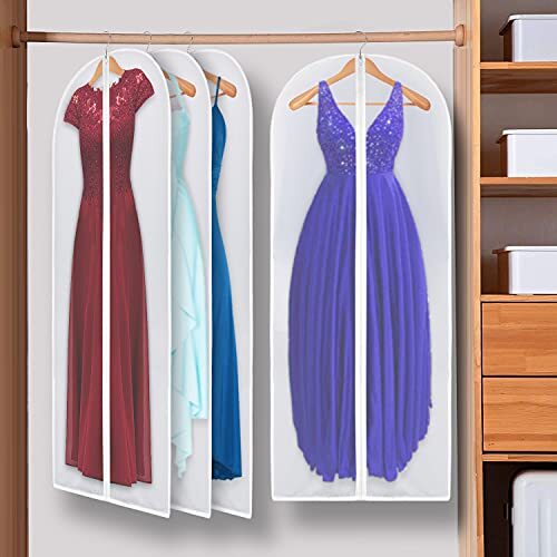 Garment Bag 2 Pieces (60"x24'', All White) Evening Dress Garment Cover Suit gallery
