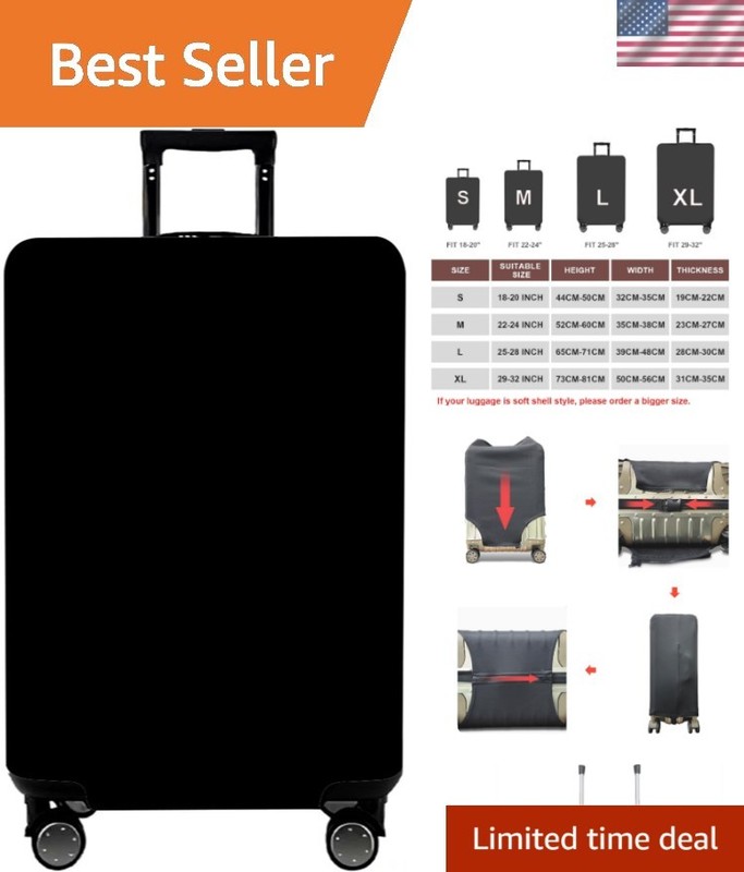 Ultimate Suitcase Protector Skin – XL Size for 29-32 Inch Luggage, Pure Black