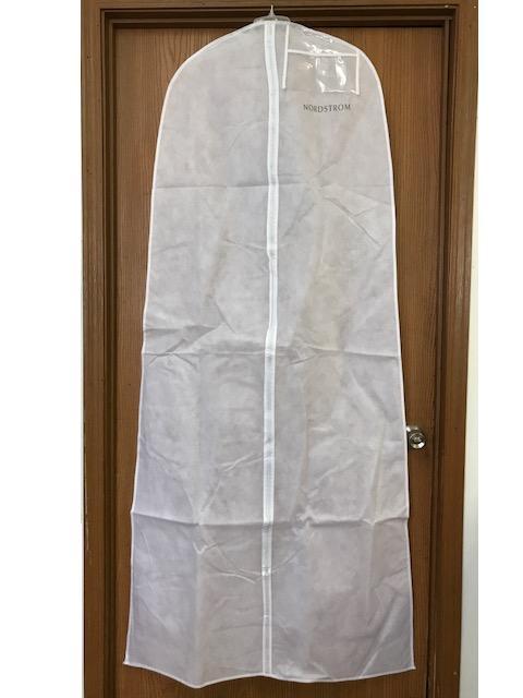 NORDSTROM branded Bridal Garment Bag, White, with Clear Pocket, 36″ x 72″, NEW