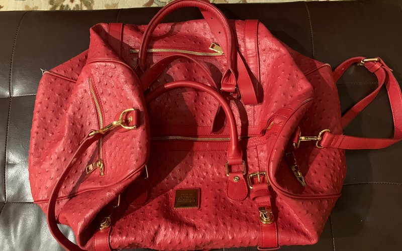 Prime Society Duffle Bag with Lock & Key Red Leather
