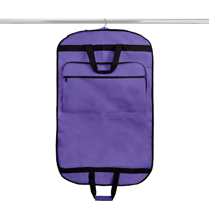 39" Business Garment Bag Cover Suits Dresses Clothing Foldable Pockets Purple gallery