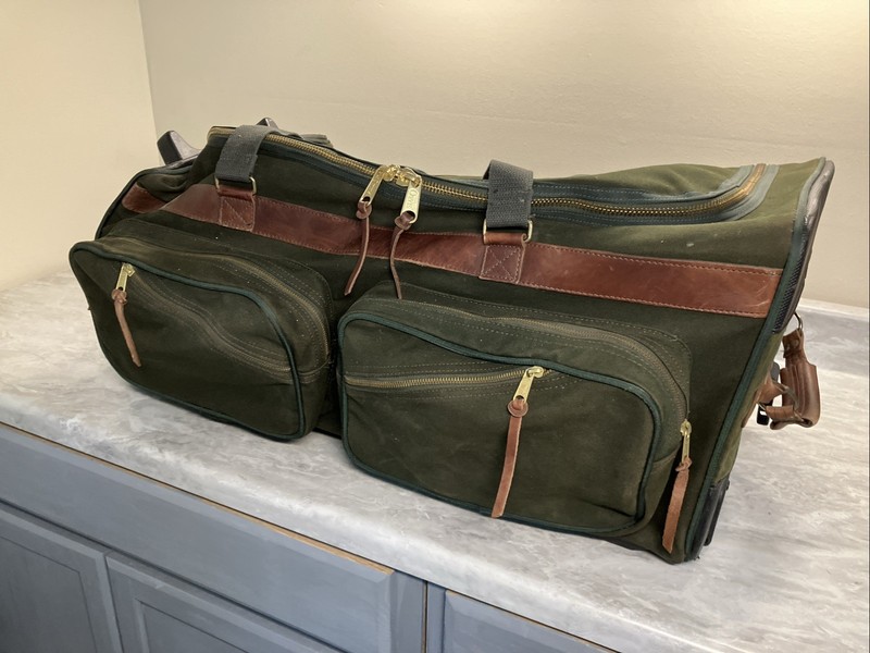 VINTAGE Duffle Bag Orvis Battenkill Rolling Wheeled Luggage LG 30x13x13