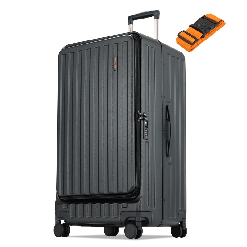 Checked Luggage, Large Suitcase 29 Inch Trunk Luggage with Spinner Wheels, Li…