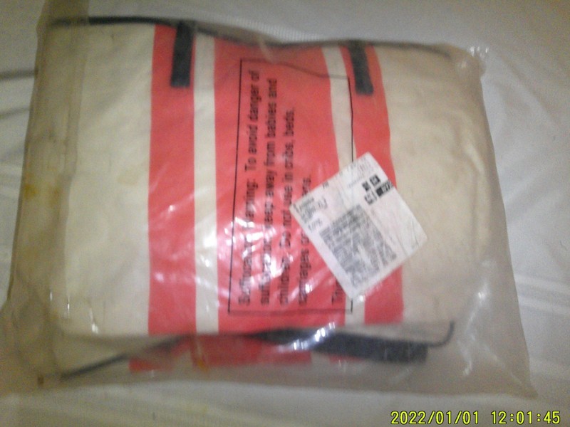 OLDER 3 PIECE SUITCASE SET SEALED ON MANUFACTURE PLASTIC RED GREY STRIPE gallery