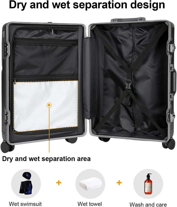 Zipperless 24" Expandable Hardshell Carry-On Luggage with Spinner Wheels gallery