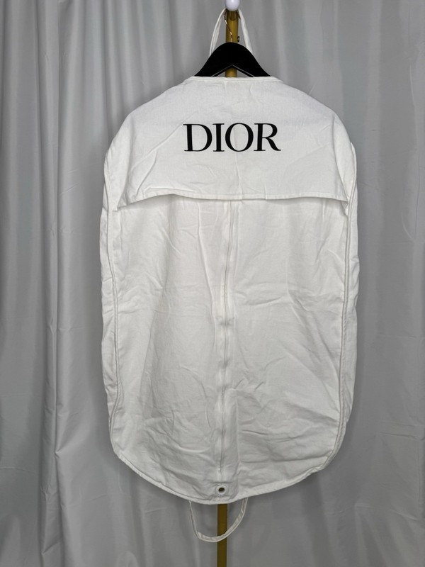 Dior Garment Storage Bag Approx: 38″ x 23″ White Canvas With Logo – Zip Up