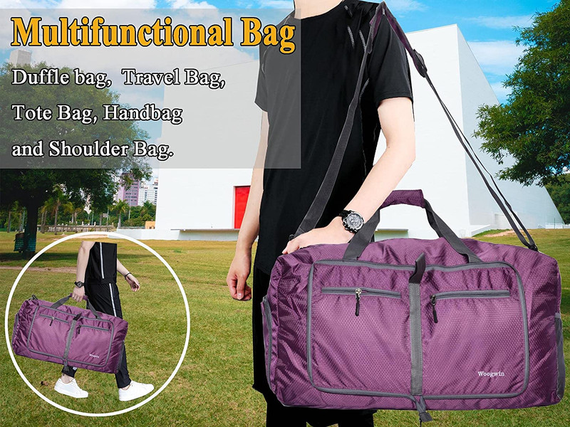 Woogwin Travel Duffel Bag Large Foldable Waterproof Overnight Bag for Beach Swim gallery