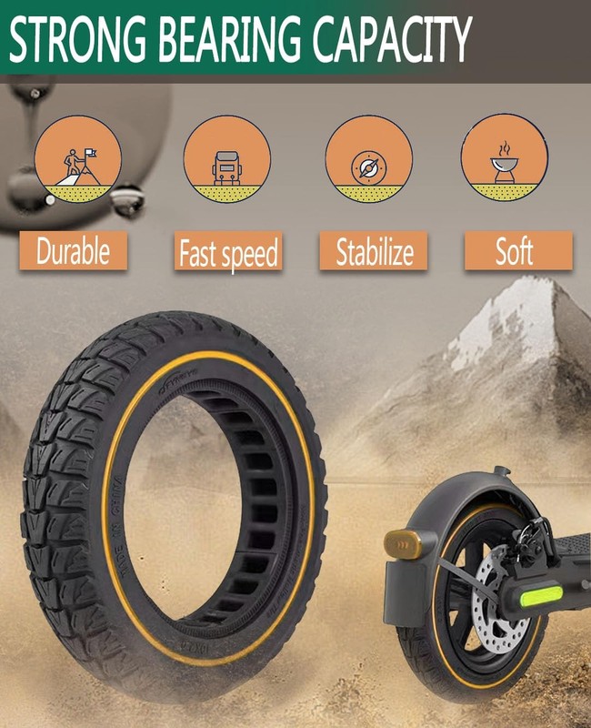 10 Inch Solid Tire Replacement for Electric Scooters, 10x2.125 Tubeless Tyres gallery