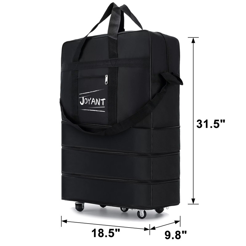 Expandable Rolling Duffle Bag Wheeled Luggage Foldable Suitcase 32″ 42″