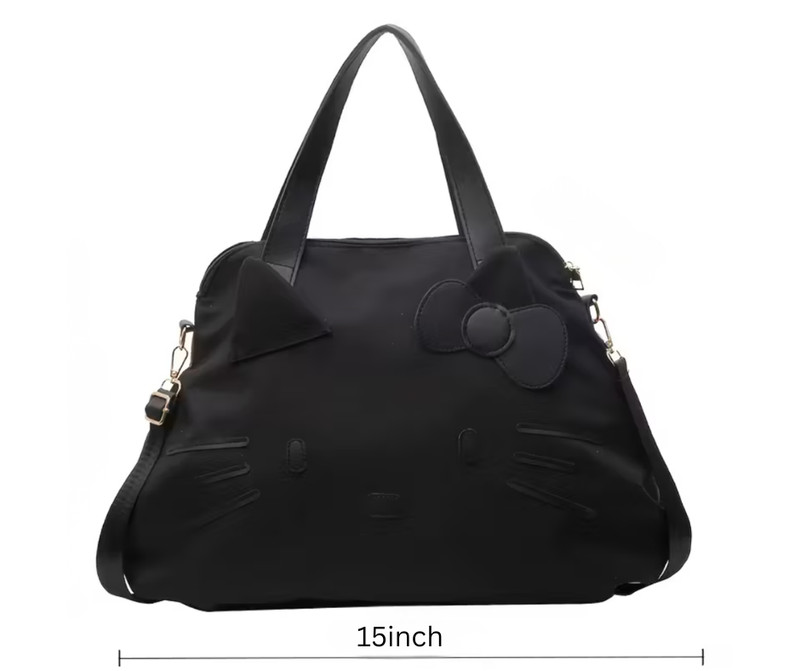 Authentic Sanrio Hello Kitty 2025 New Spacious Tote Bag Large Black Travel Bag gallery