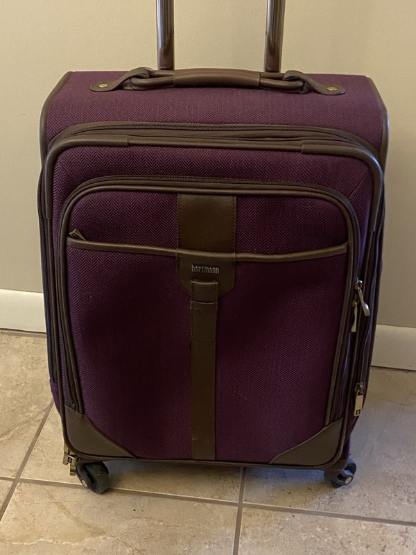 Hartmann Herringbone Medium Expandable Spinner Burgundy 22” X 15” X 8” gallery
