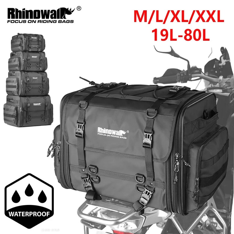 1PC Rhinowalk Motorcycle Travel Luggage Bag Waterproof 19L-80L Expandable Bag