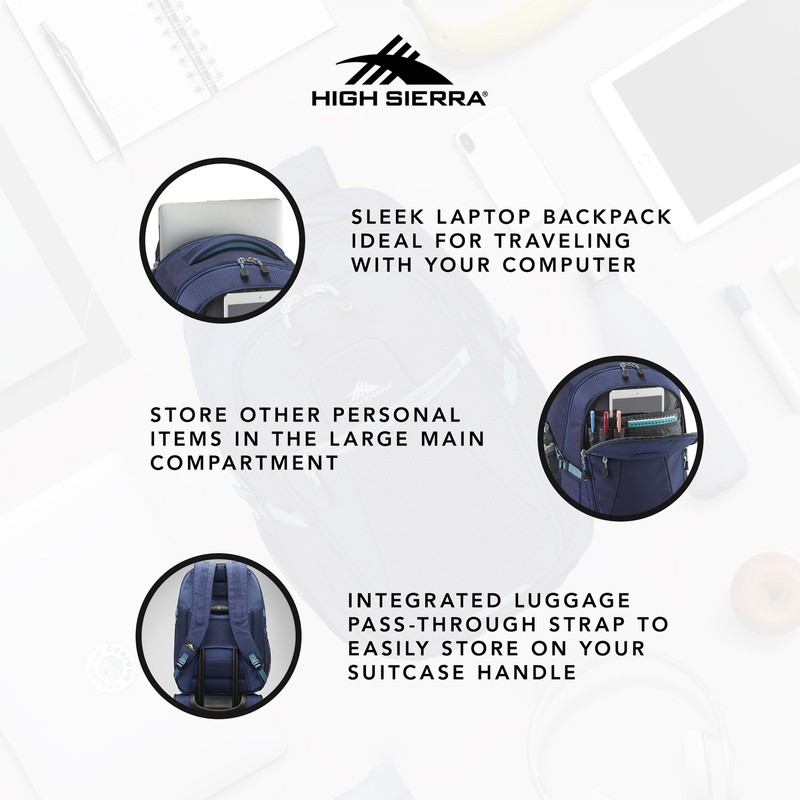 High Sierra Fairlead Computer Laptop Travel Backpack w/Zipper Closure (Open Box) gallery