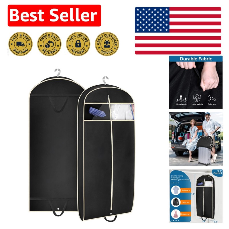 Versatile 43-Inch Breathable Garment Cover with Pocket for Effortless Travel