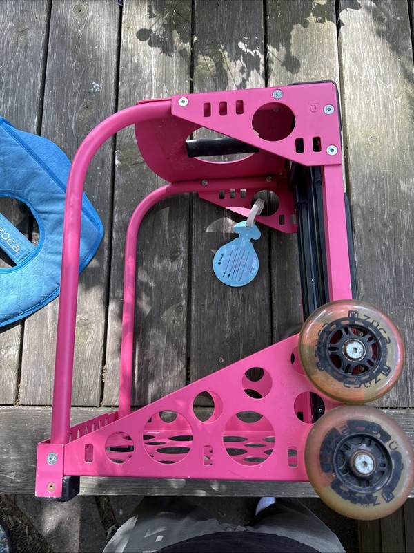 zuca Sport Pink Frame Blue LadyBug Insert Upright rolling wheel school suitcase gallery