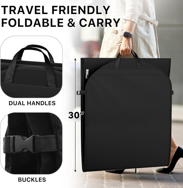 Spacious 60'' Garment Bag for Suits & Tuxedos - Lightweight Polyester Elegance gallery