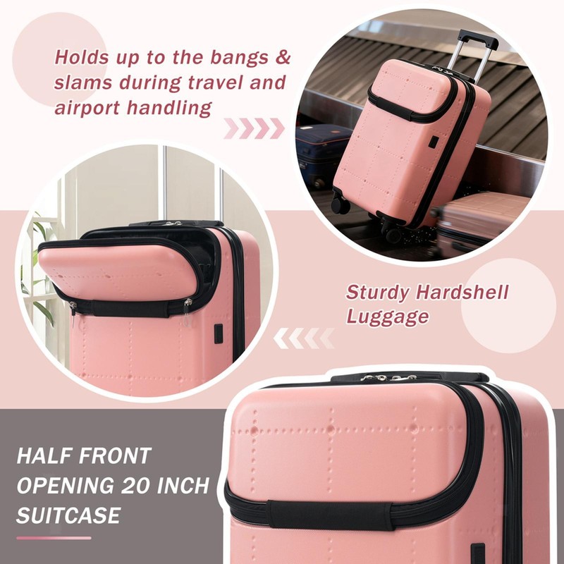 Expandable Suitcase Set Hard Shell Luggage with USB Charging 5 Piece Travel Kit gallery