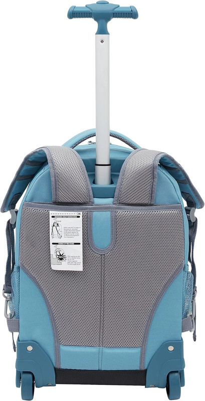 18" Rolling Backpack with Shoulder Straps, Aqua gallery
