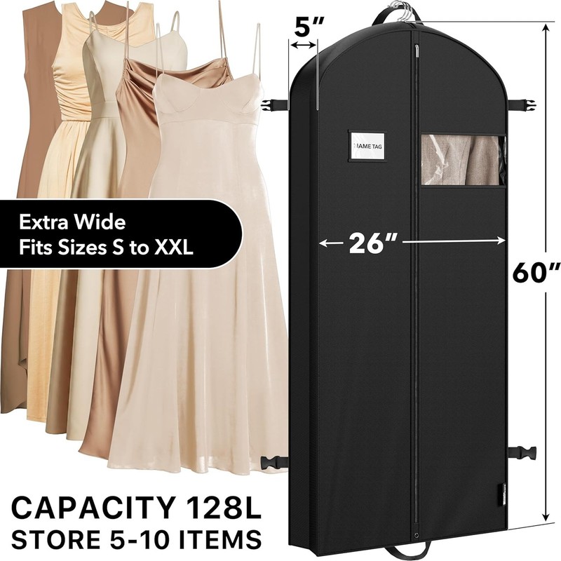Spacious 60'' Garment Bag for Suits & Tuxedos - Lightweight Polyester Elegance gallery
