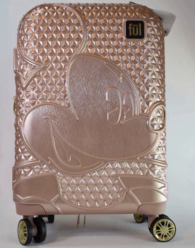 Ful Disney Mickey Mouse Rose Gold 21” Spinner Hard Suitcase Luggage NEW* 🔥