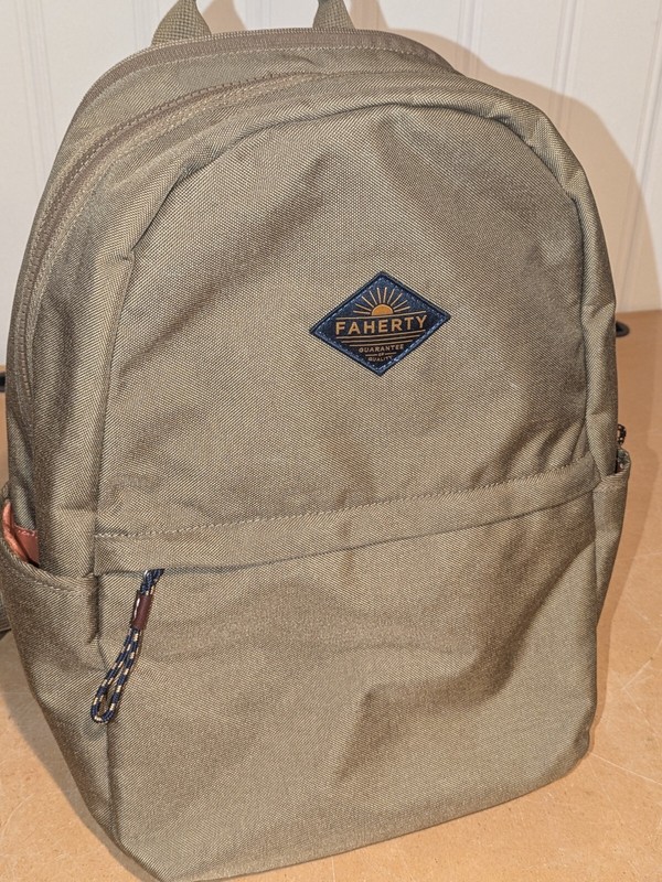 Faherty Latitude Canvas Backpack - Olive 18X12 Laptop Travel Carry On Pack 26L gallery