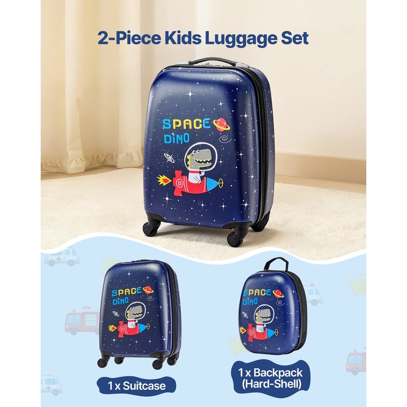 Uimoso 2-Piece Kids Luggage Set 18 in Dinosaur Travel Carry-On Suitcase gallery