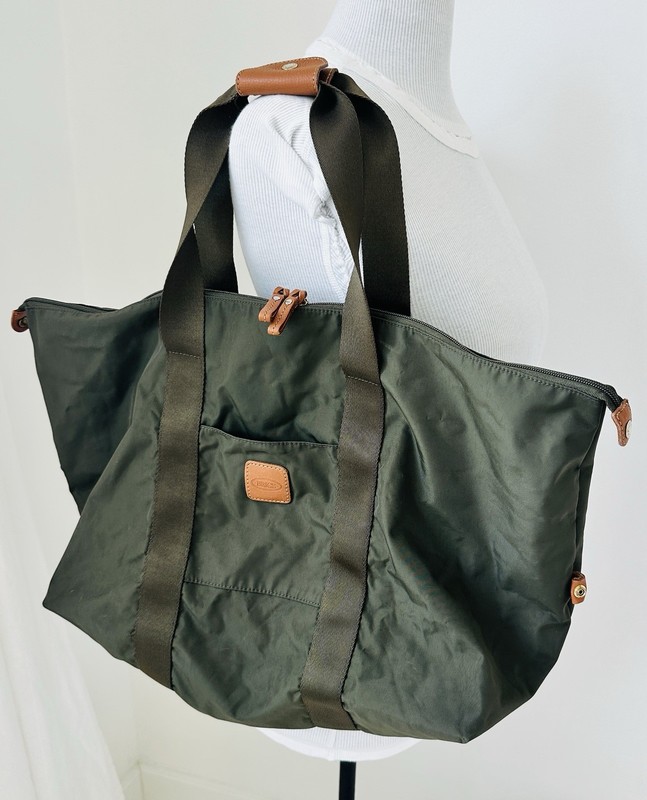 Bric’s Italy Duffle Bag Nylon Leather Trim Lightweight Packable