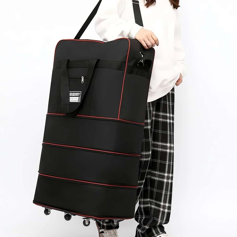 Expandable Duffel Bag 3-Layers Suitcase Collapsible Rolling Wheeled Luggage Bag gallery