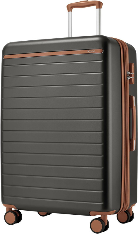 28 Inch Large Suitcase, Expandable for Long Trips, Impact-Resistant ABS+PC & Sil