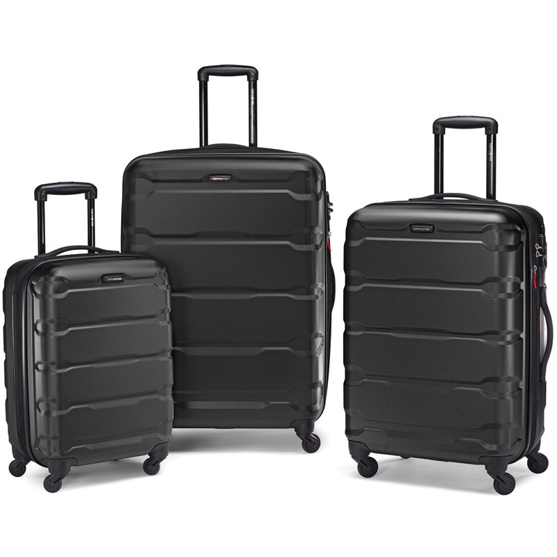 Samsonite Omni Hardside Spinner Suitcase Luggage, Black – 20″ / 24″ / 28″