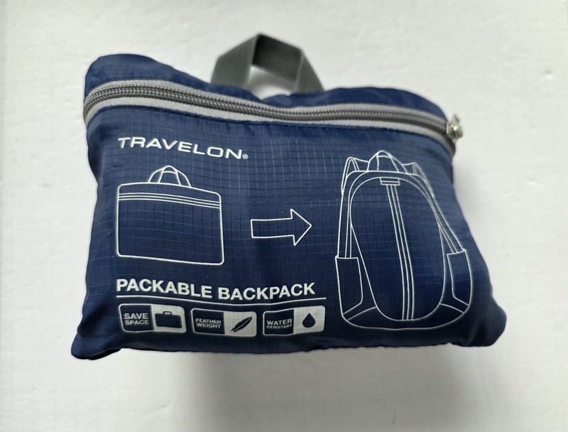 Travelon Packable Backpack Black One size Lightweight Water Resistant