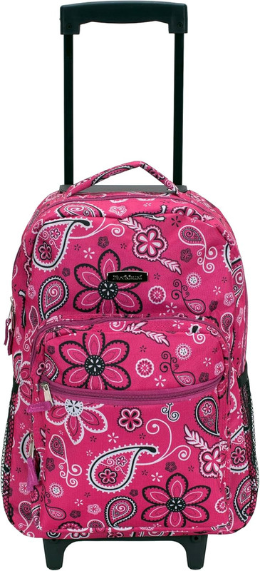 Double Handle 17″ Rolling Backpack, Bandana