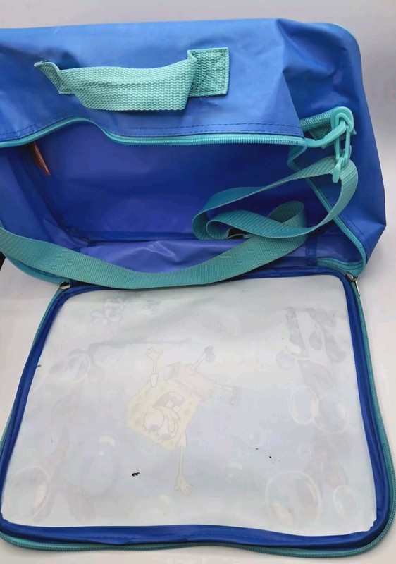 2002 Nickelodeon SpongeBob Squarepants Blue Small Kids Child Suitcase Bag Y2K gallery