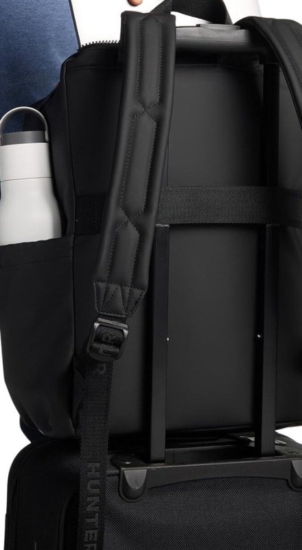 Large Hunter Black Weatherproof Backpack 14" Laptop Compatible Adjustable Straps gallery