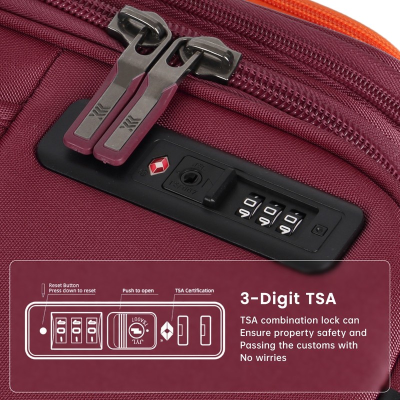 Expandable Luggage Set Large Capacity Softside Suitcase with Wheels & TSA Lock gallery