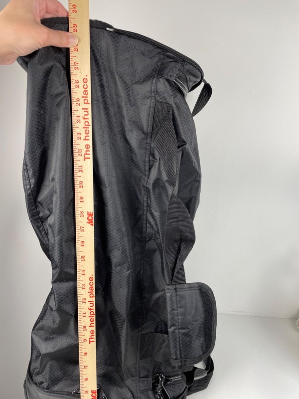 Foldable Collapsible Rolling Duffle Bag Black 2 Wheels Shoulder Strap 29x13x13" gallery