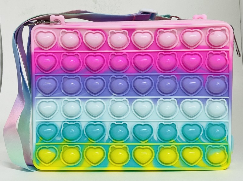 Rectangular Bubble Pop-It Bag – Pastel Colors with Pastel Bag Strap