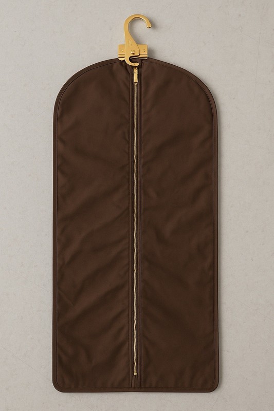 Louis Vuitton Paris Short Garment Bag Brown Nylon Suit Cover Gold Hanger 39”x21