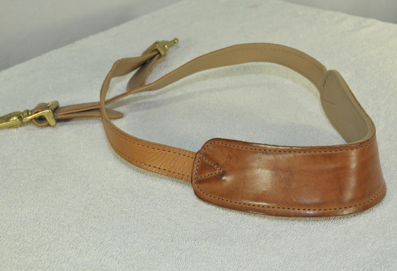 Vintage Hartmann Adjustable Solid Leather Shoulder Strap Brass Clasps Used gallery