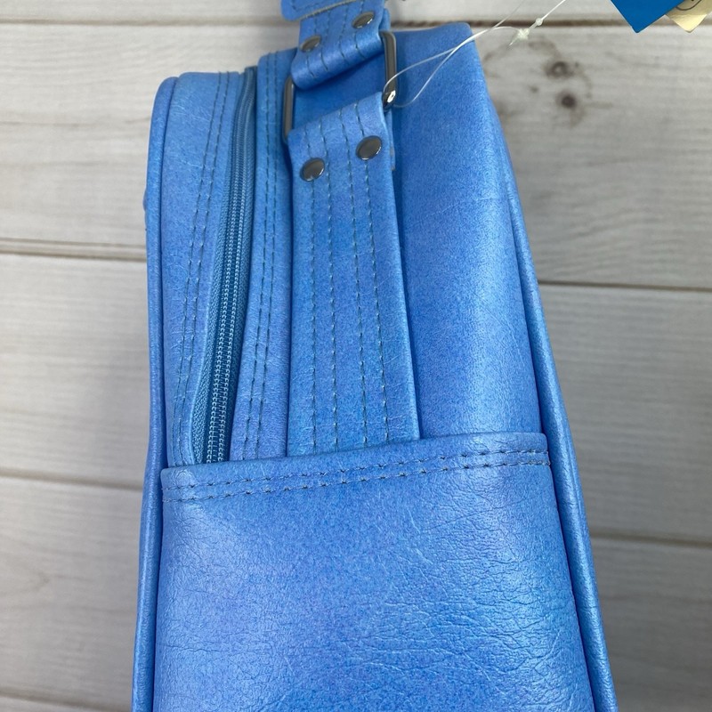 RETRO Vtg Samsonite Silhouette Weekender Bag Luggage Blue/Tan Shoulder Tote NOS gallery